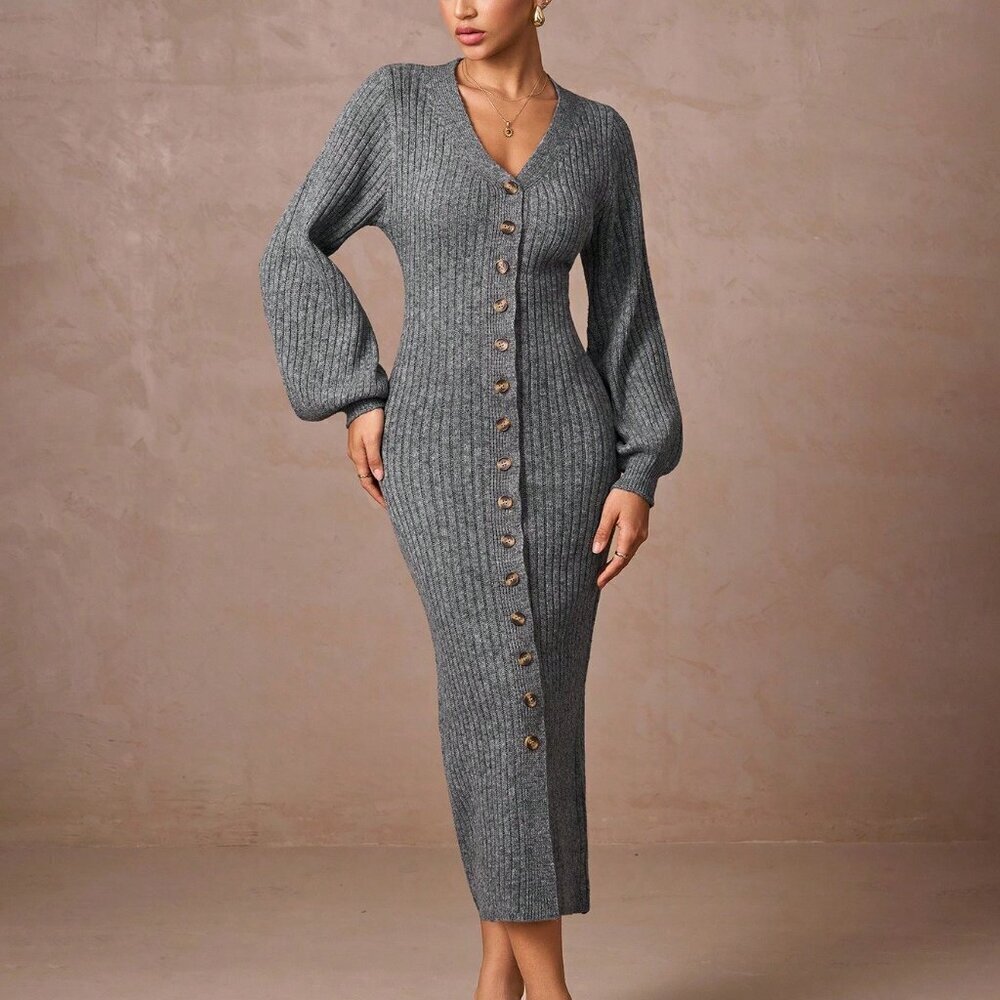 Grey Elegant Women's Est Old Money Coquette Glitter Party Outfit